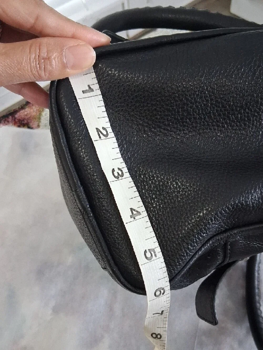 b. makowsky Black Leather Duffel Satchel